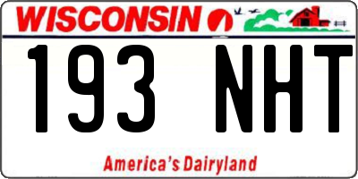 WI license plate 193NHT