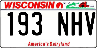 WI license plate 193NHV