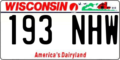 WI license plate 193NHW