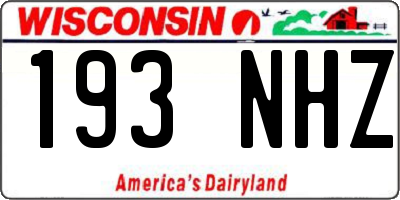 WI license plate 193NHZ