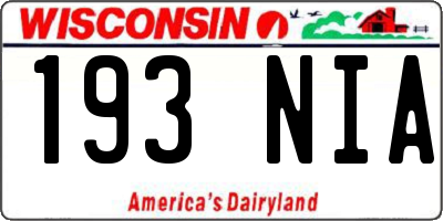 WI license plate 193NIA