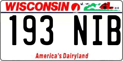 WI license plate 193NIB