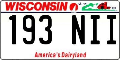 WI license plate 193NII