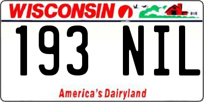 WI license plate 193NIL
