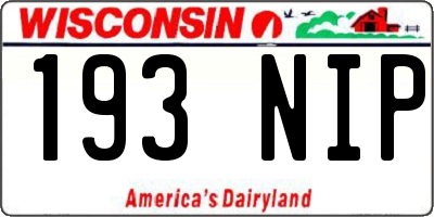 WI license plate 193NIP