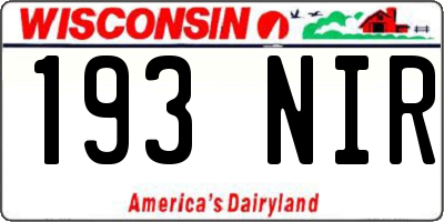WI license plate 193NIR