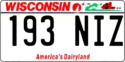 WI license plate 193NIZ