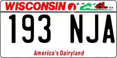WI license plate 193NJA