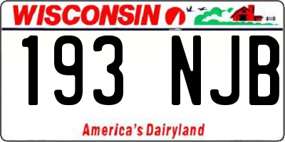 WI license plate 193NJB