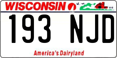 WI license plate 193NJD