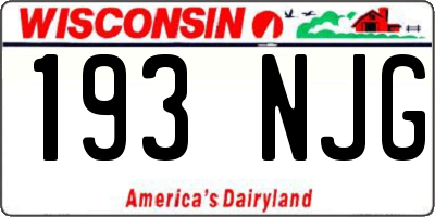 WI license plate 193NJG