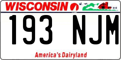 WI license plate 193NJM