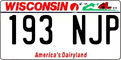 WI license plate 193NJP
