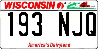 WI license plate 193NJQ