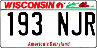 WI license plate 193NJR