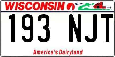 WI license plate 193NJT