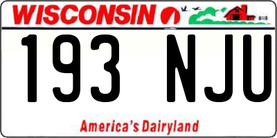 WI license plate 193NJU