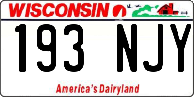 WI license plate 193NJY