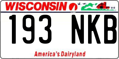 WI license plate 193NKB