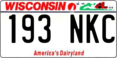 WI license plate 193NKC