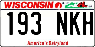 WI license plate 193NKH