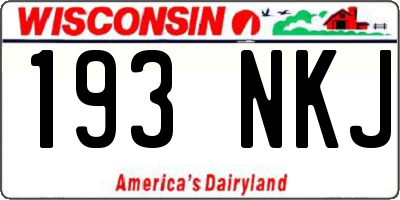 WI license plate 193NKJ