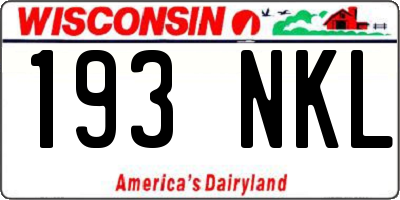 WI license plate 193NKL