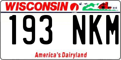 WI license plate 193NKM