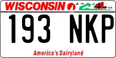 WI license plate 193NKP