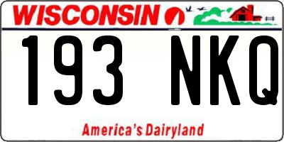 WI license plate 193NKQ
