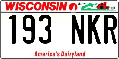 WI license plate 193NKR
