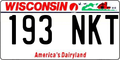 WI license plate 193NKT