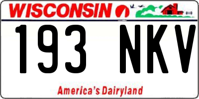 WI license plate 193NKV