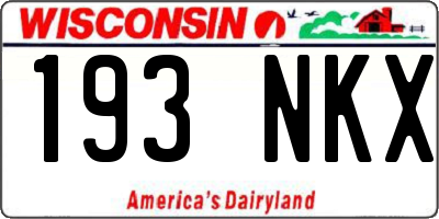 WI license plate 193NKX