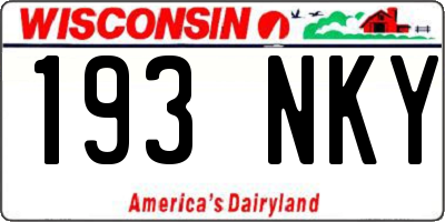 WI license plate 193NKY