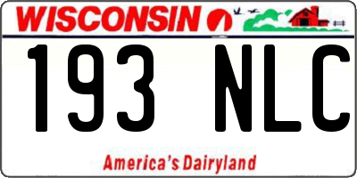 WI license plate 193NLC