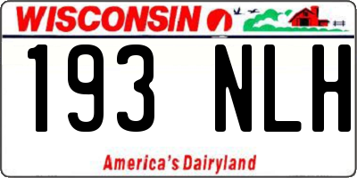 WI license plate 193NLH
