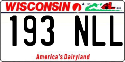 WI license plate 193NLL