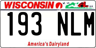 WI license plate 193NLM