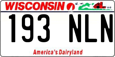 WI license plate 193NLN