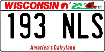 WI license plate 193NLS