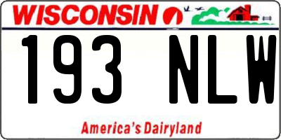 WI license plate 193NLW