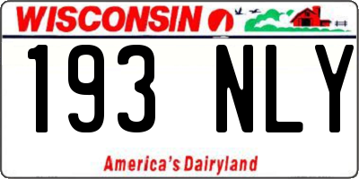 WI license plate 193NLY