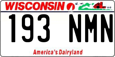 WI license plate 193NMN