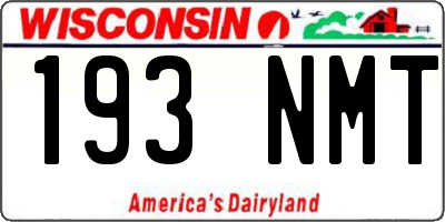 WI license plate 193NMT
