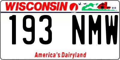 WI license plate 193NMW