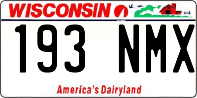 WI license plate 193NMX