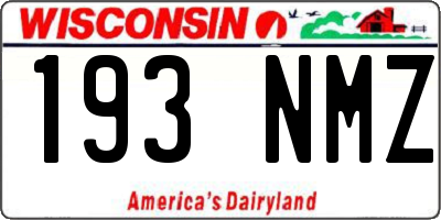 WI license plate 193NMZ