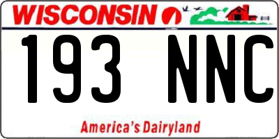 WI license plate 193NNC
