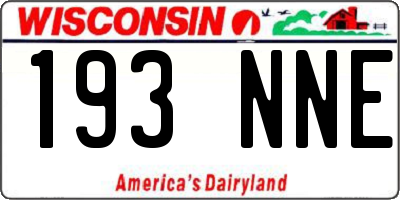 WI license plate 193NNE